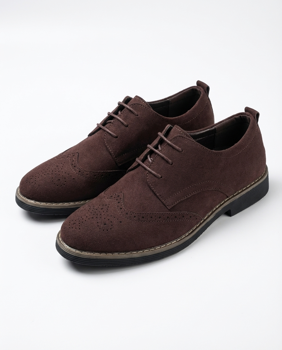 Derbies homme perforées, coloris Marron