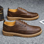 Derbies homme surpiqués, coloris Marron