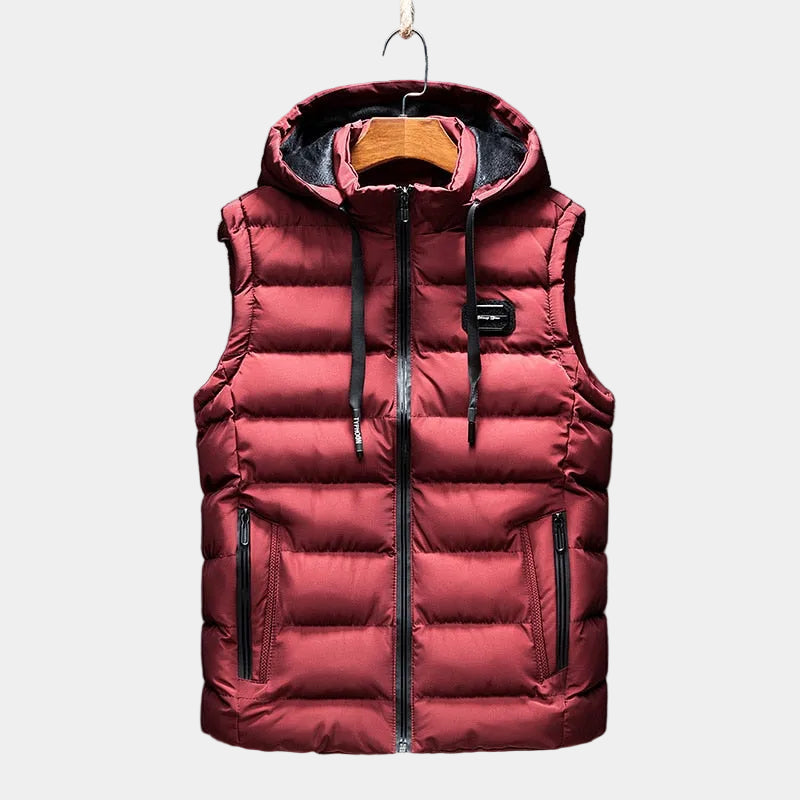 Doudoune homme à capuche, coloris Rouge