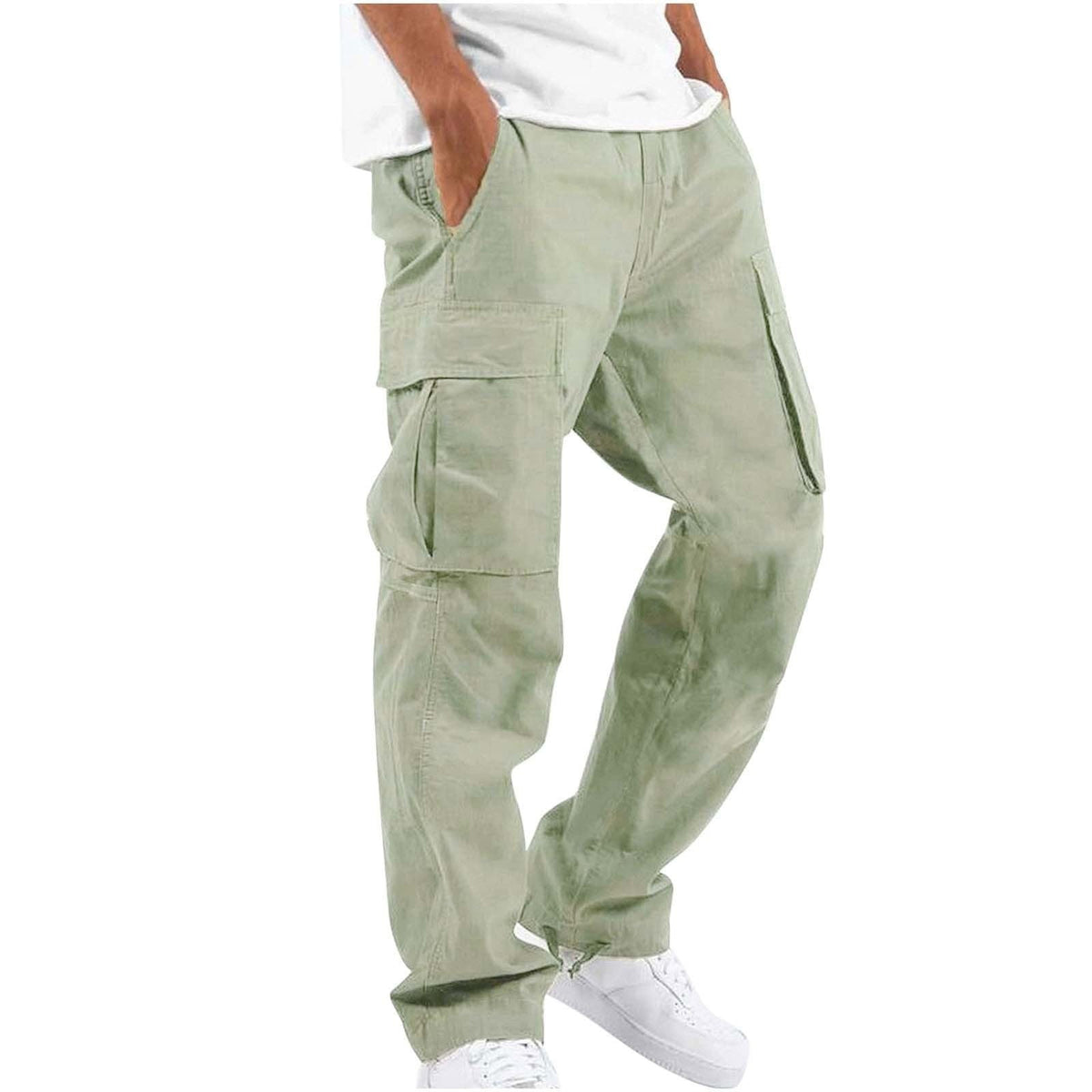 Pantalon Cargo Homme Coupe Ample à Jambes Larges, coloris Vert clair