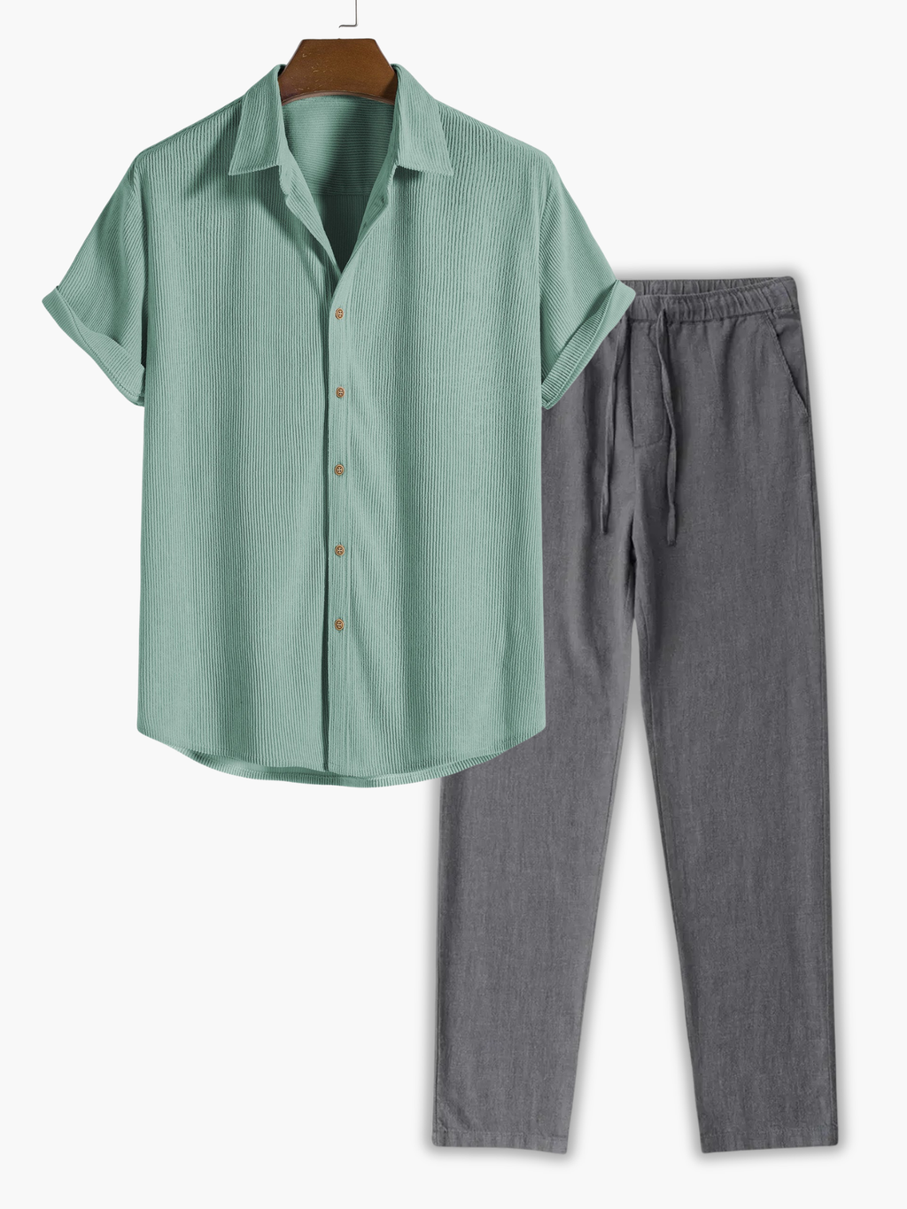 Ensemble homme chemise col classique, coloris Vert