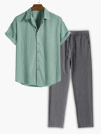 Ensemble homme chemise col classique, coloris Vert