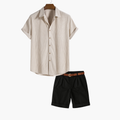 Ensemble homme chemise et short, coloris Beige