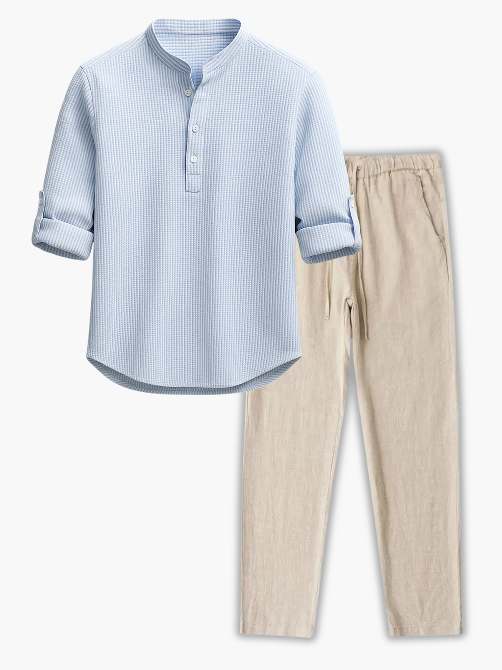 Ensemble homme chemise texturée, coloris Bleu clair