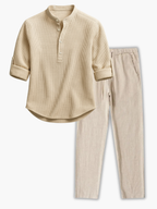 Ensemble homme chemise texturée, coloris Beige
