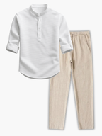 Ensemble homme chemise texturée, coloris Blanc