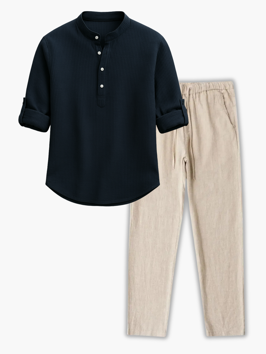 Ensemble homme chemise texturée, coloris Bleu marine