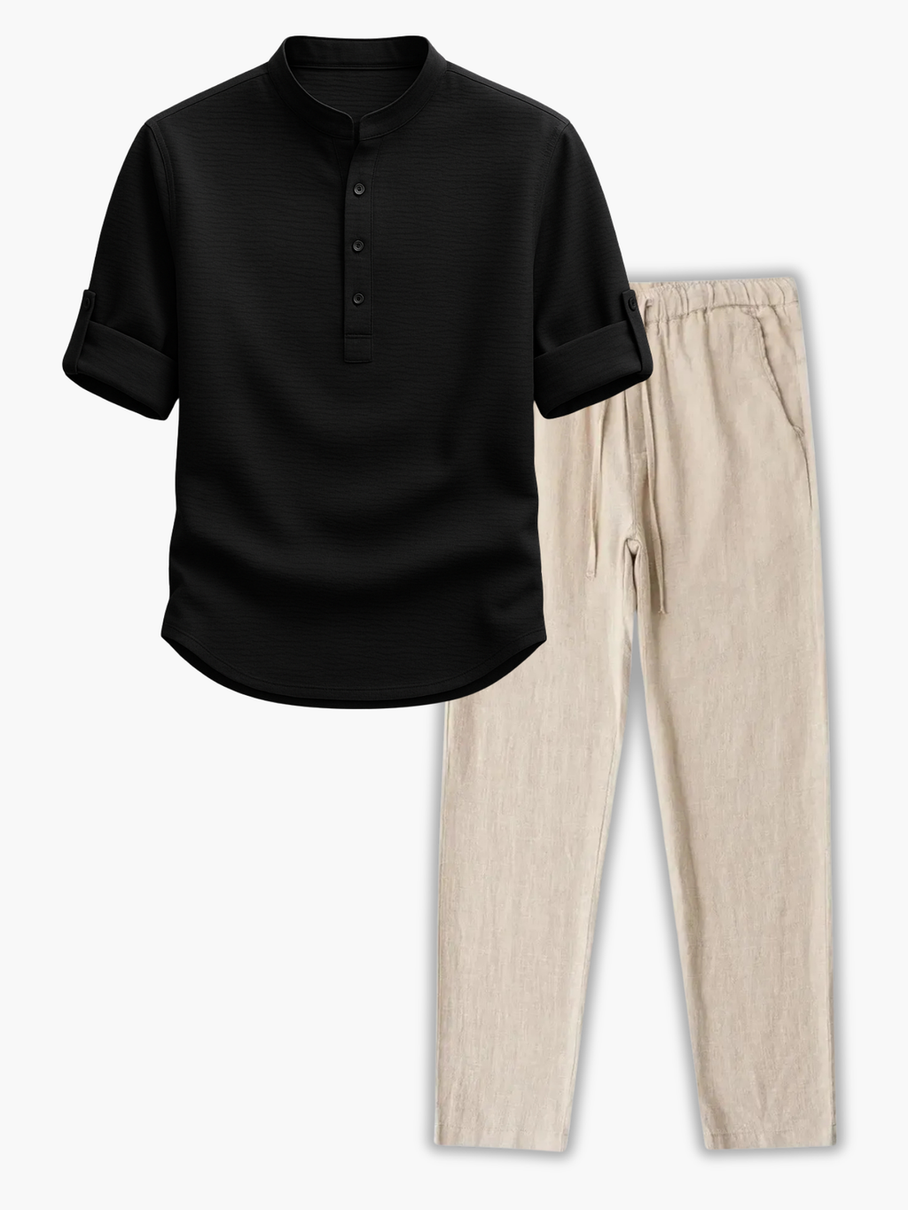 Ensemble homme chemise texturée, coloris Noir