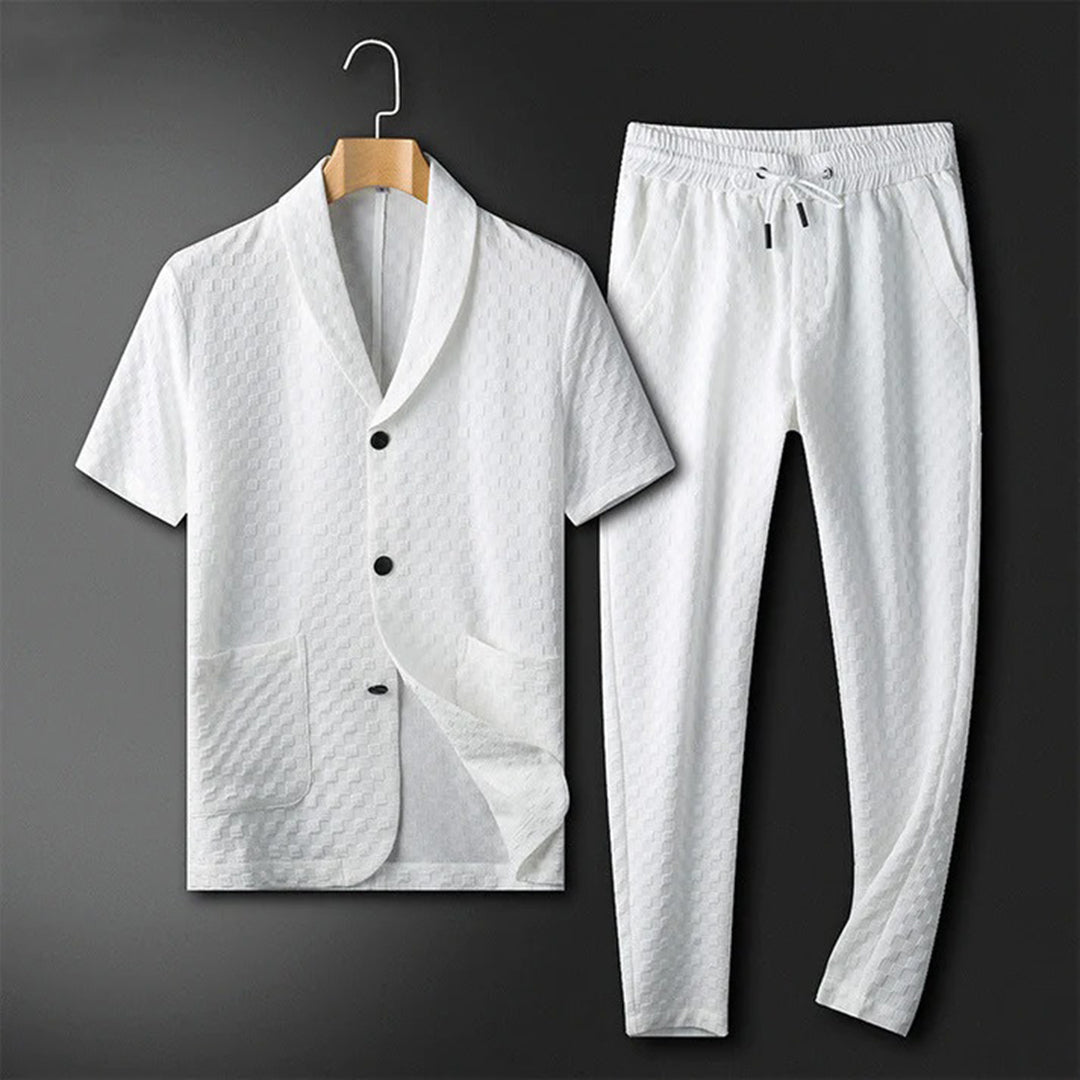 Ensemble homme col châle, coloris Blanc
