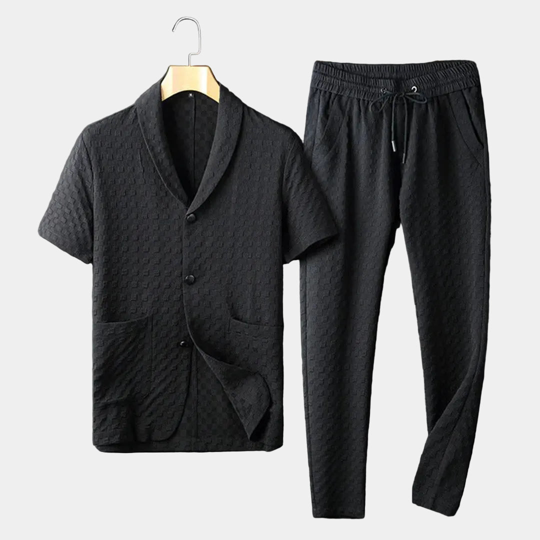Ensemble homme col châle, coloris Noir