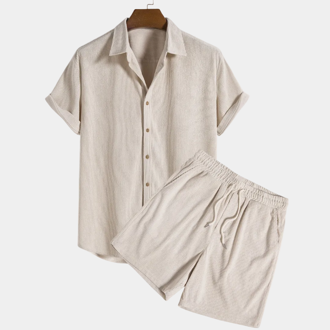Ensemble homme manches courtes, coloris Beige