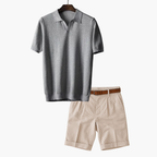 Ensemble homme polo en maille, coloris Gris