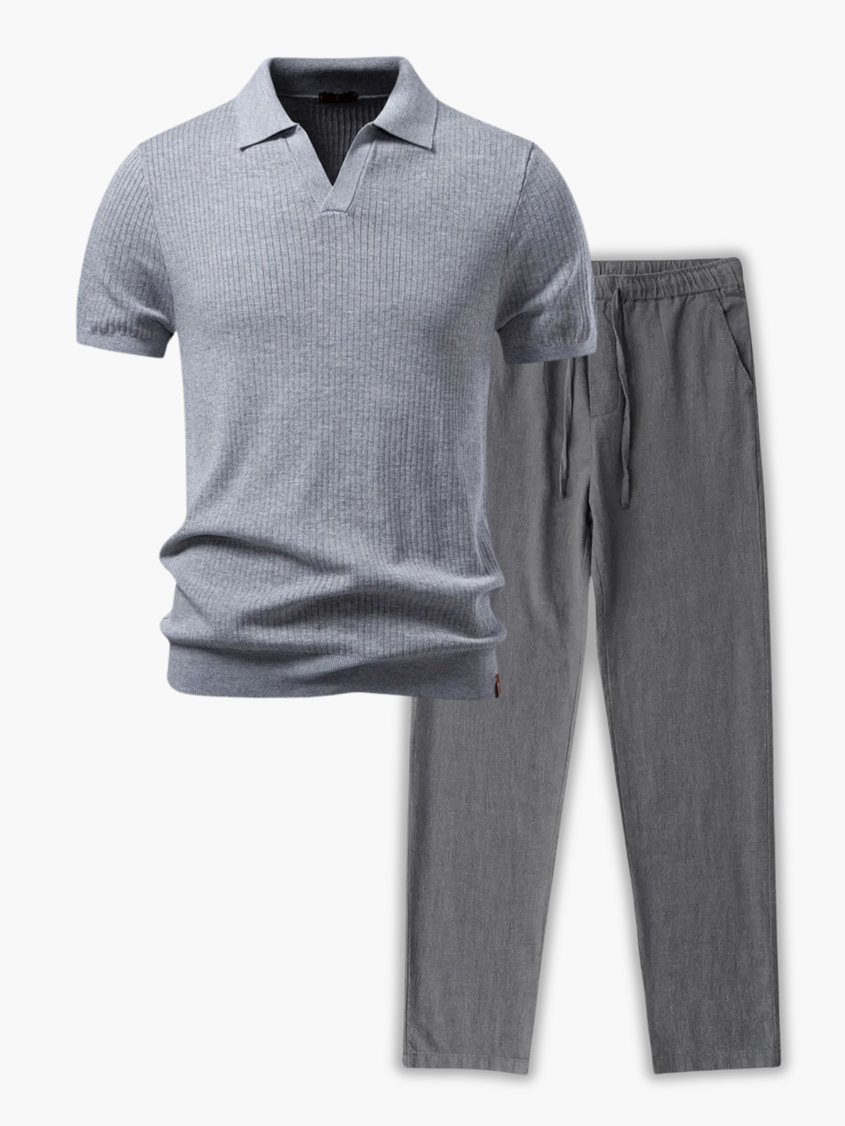 Ensemble homme polo manches courtes, coloris Gris