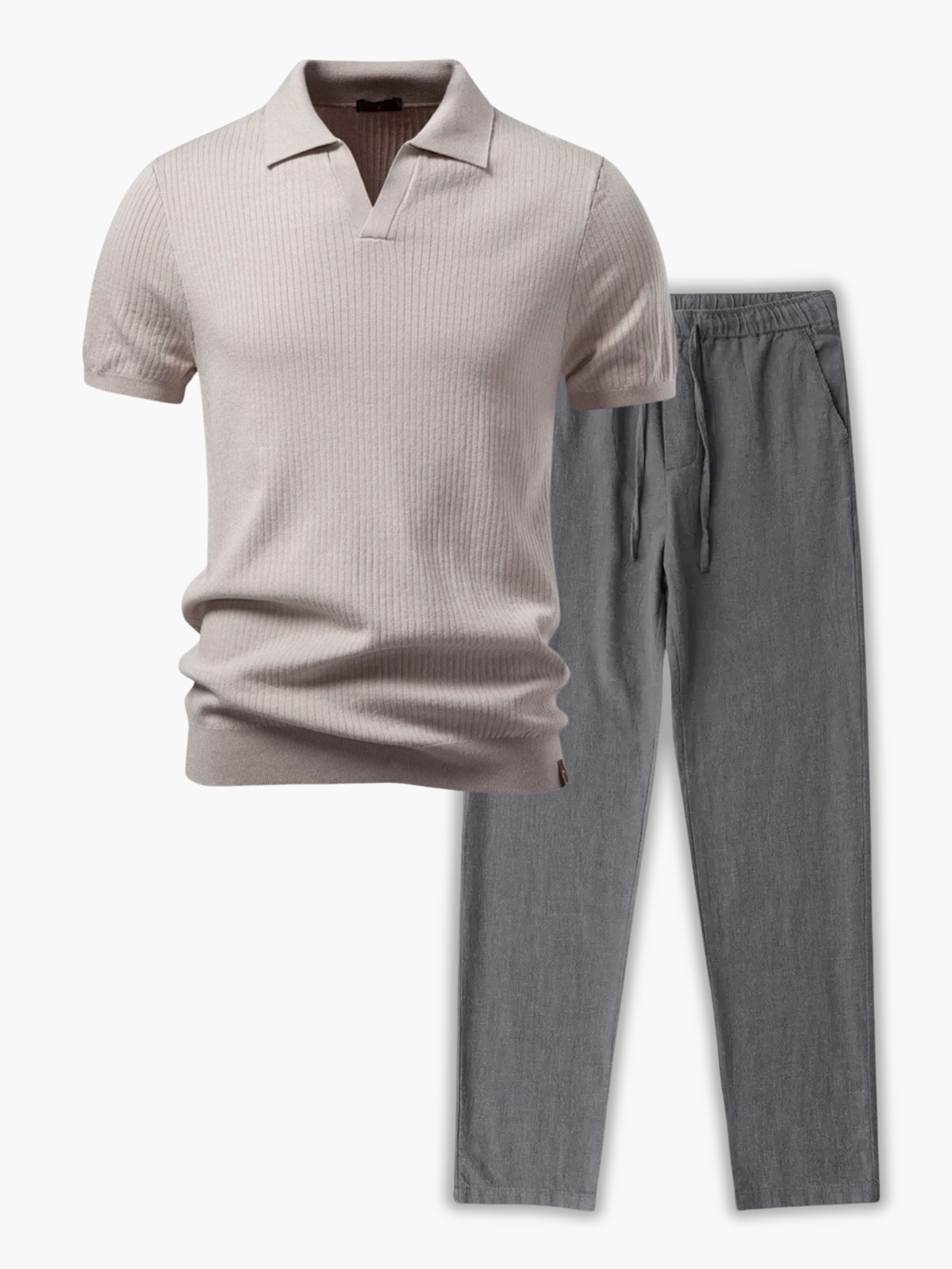 Ensemble homme polo manches courtes, coloris Kaki
