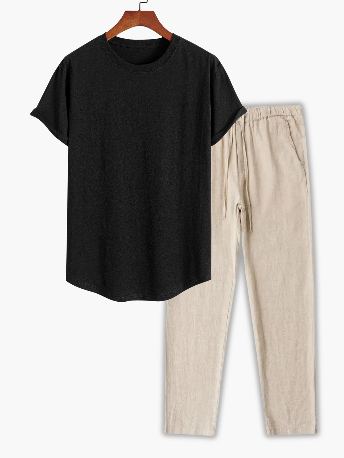 Ensemble homme t-shirt manches courtes, coloris Noir
