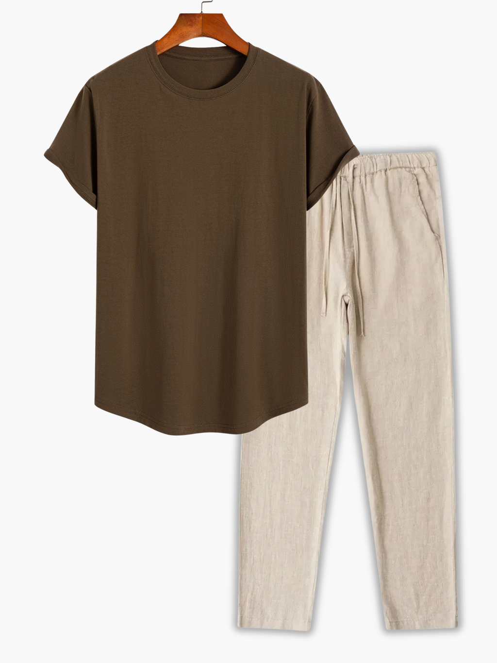 Ensemble homme t-shirt manches courtes, coloris Marron