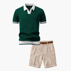 Ensemble Polo Texturé Homme, coloris Vert