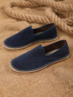 Espadrilles homme à enfiler semelle plate, coloris Bleu