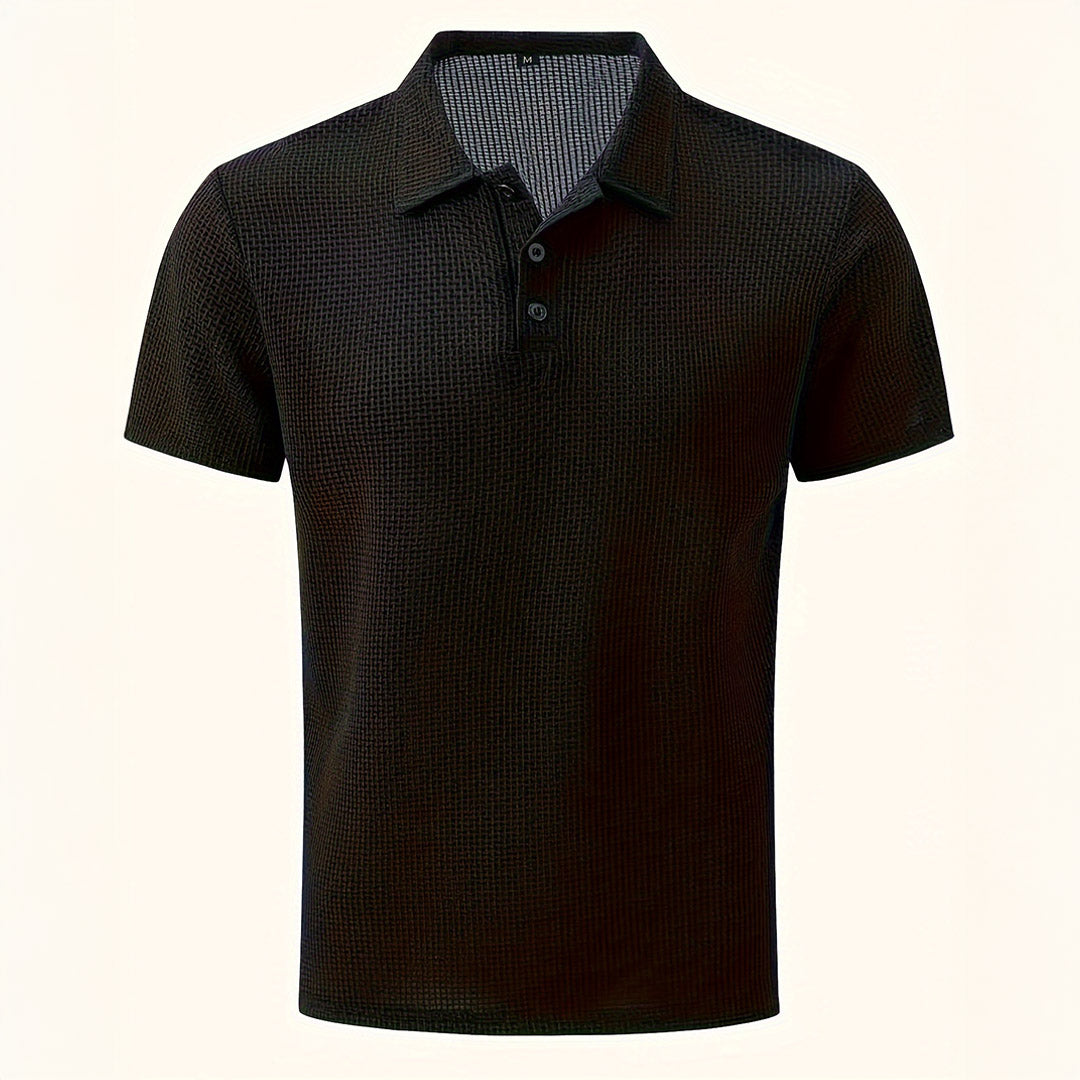 Polo en maille à manches courtes, coloris Noir