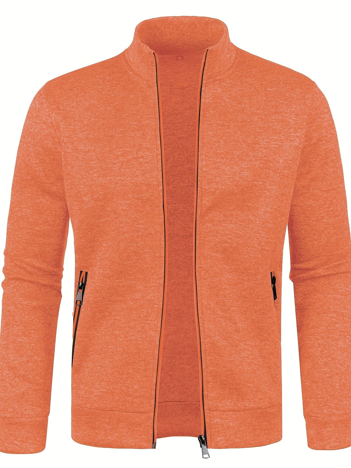 Cardigan en maille zippé, coloris Orange