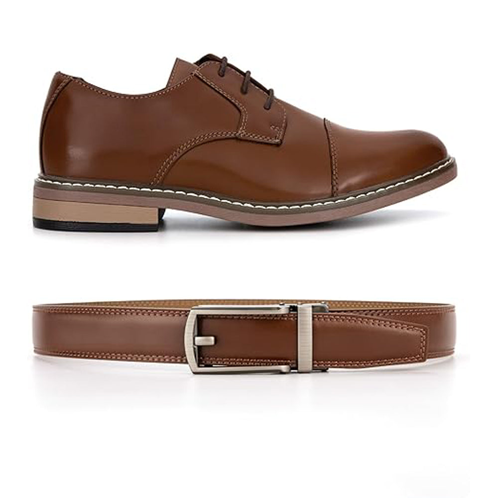 Ceinture en cuir à cliquet pour homme avec fermeture à pression, vue 5