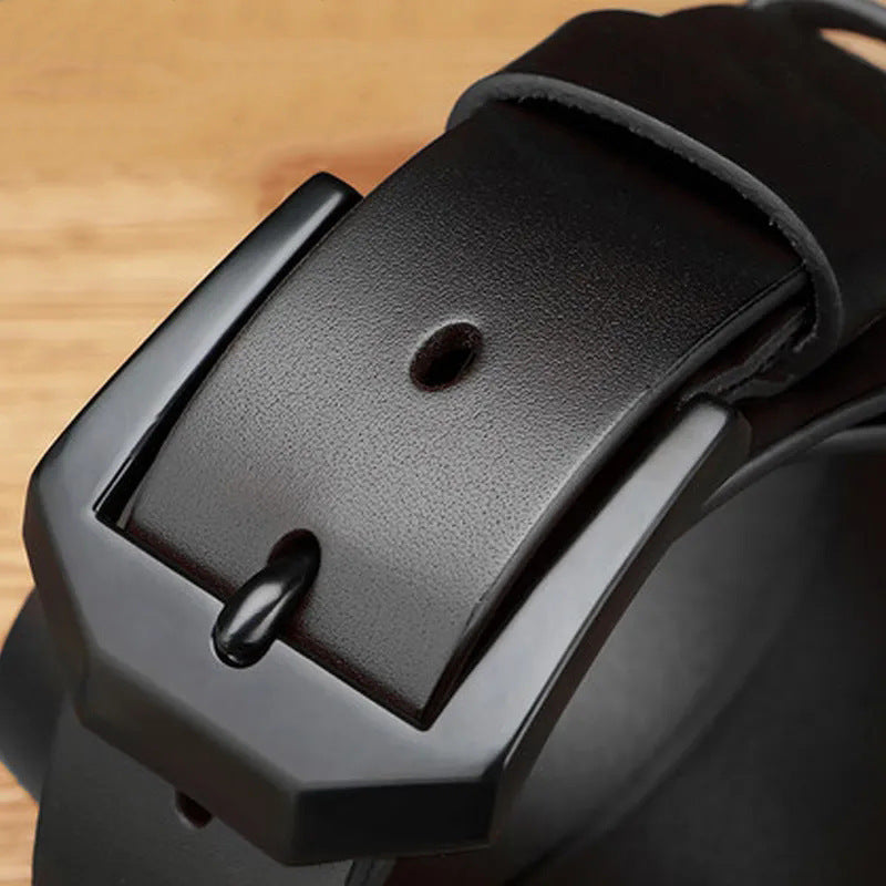 Ceinture en denim décontractée et business pour homme, variante Ceinture noire à bouton Z