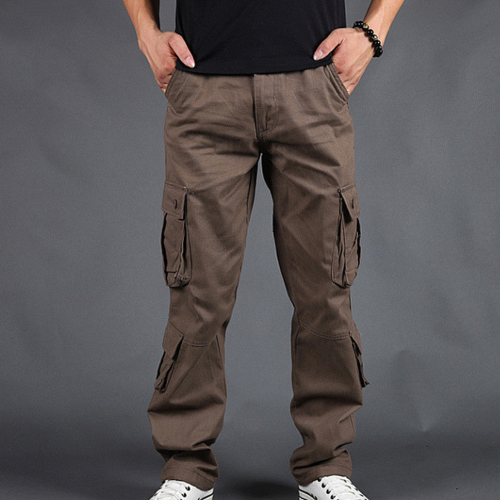 Pantalon Cargo Homme, coloris Brun
