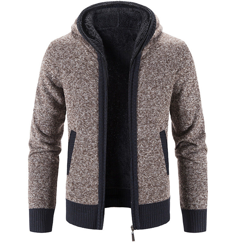 Cardigan zippé et pour homme, coloris Brun