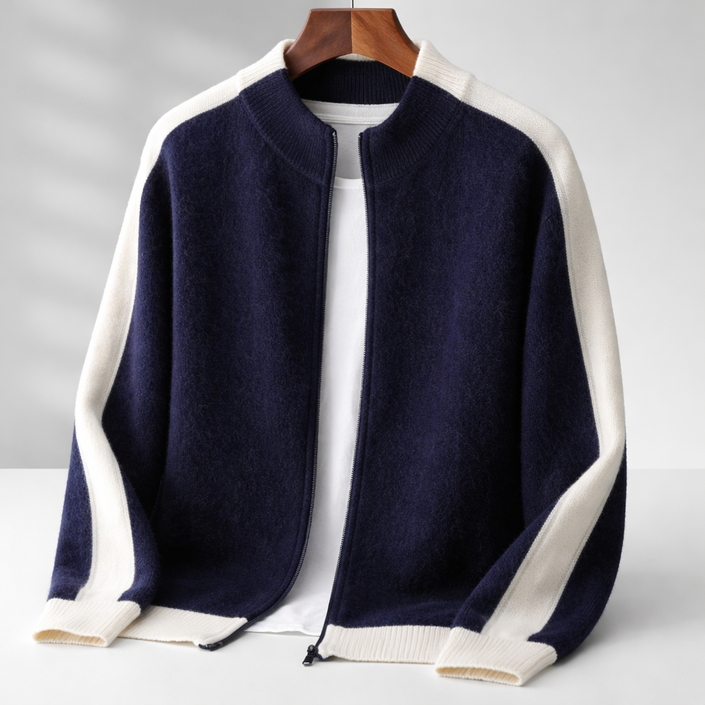 Gilet homme zippé, coloris Bleu marine