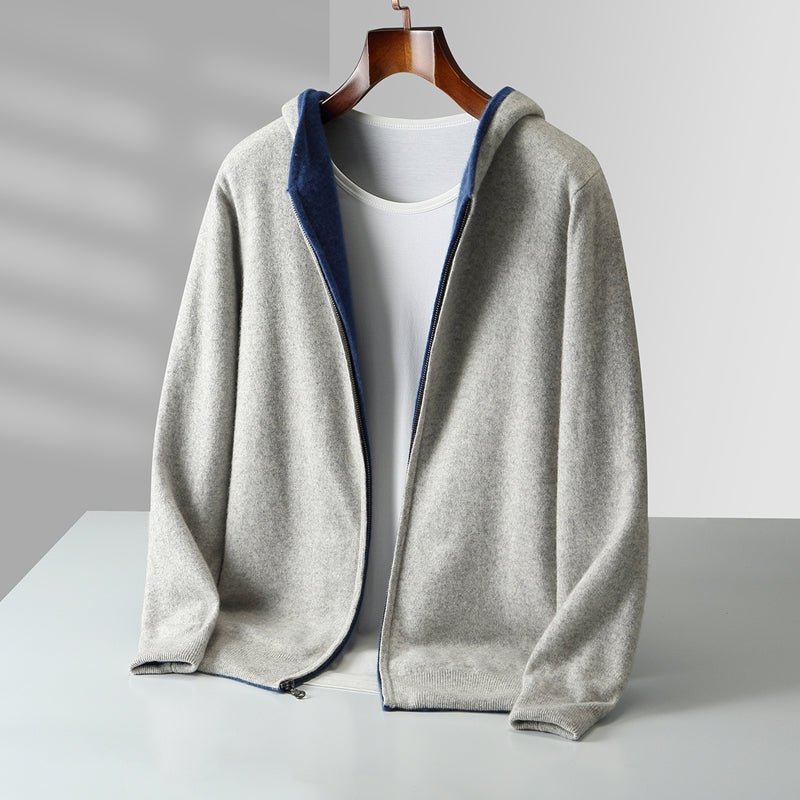 Gilet homme zippé à capuche, coloris Gris