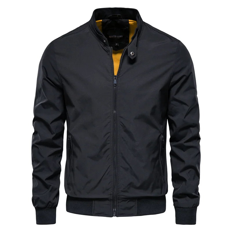 Veste Bomber Homme Printemps Décontractée, coloris Noir