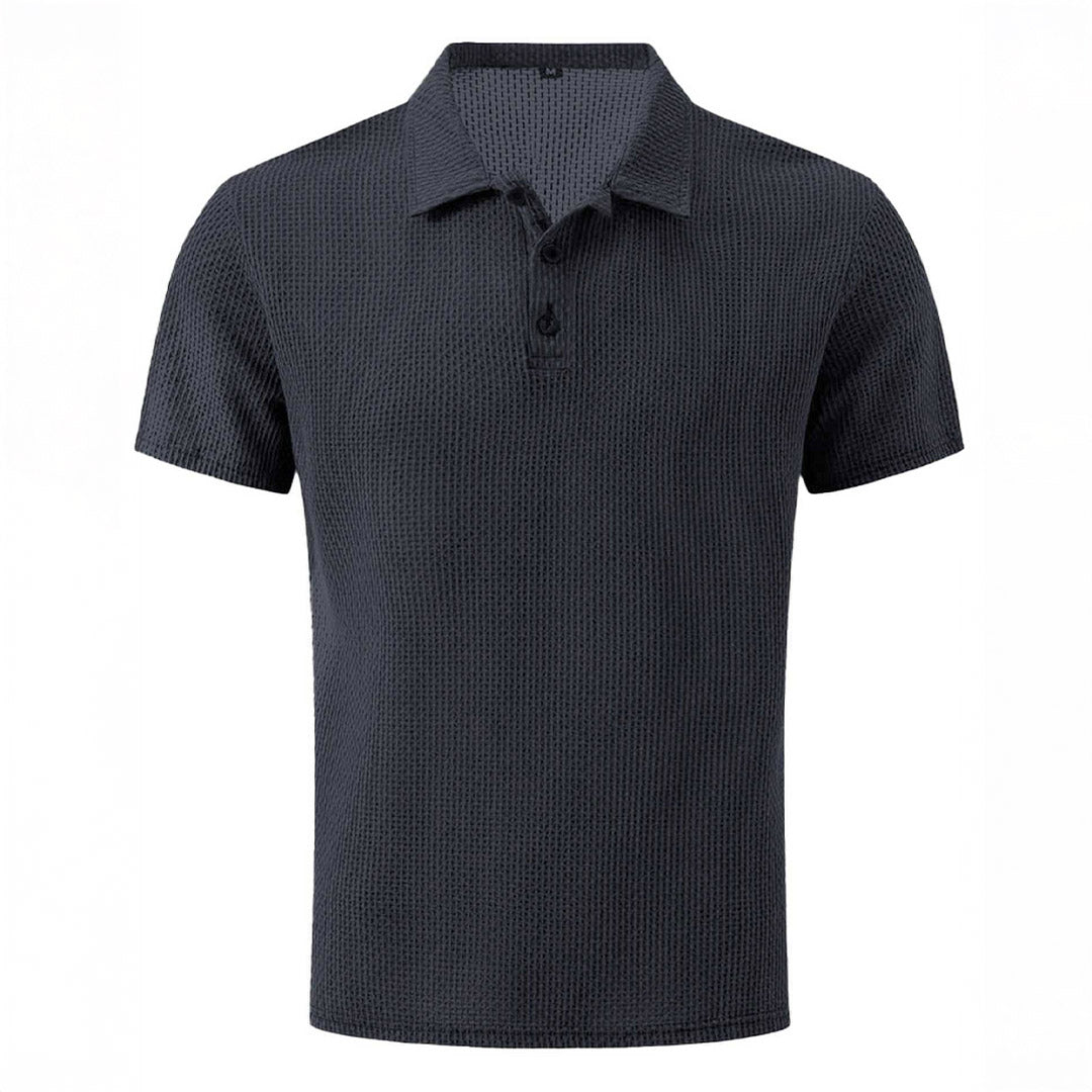 Polo en maille à manches courtes, coloris Gris foncé
