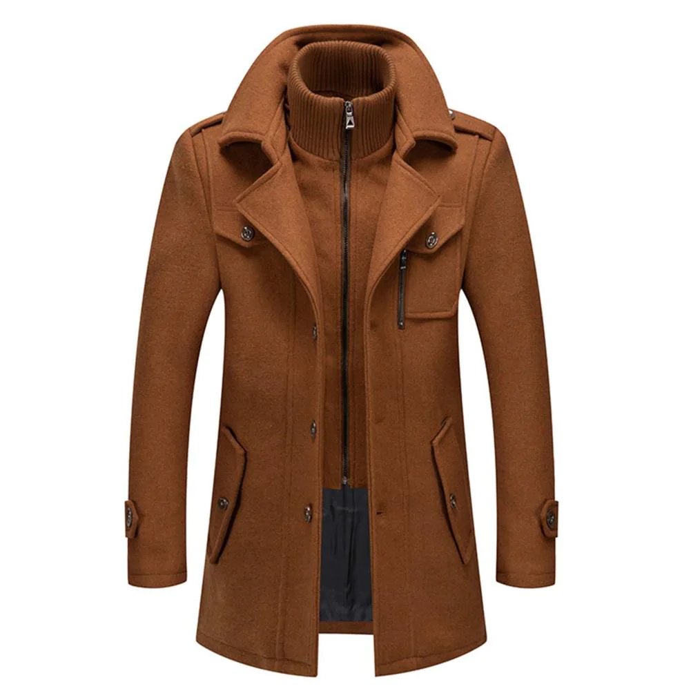 Manteau en Laine Double Couche pour Homme, coloris Brun