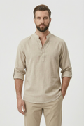 Chemise d’Été Homme en Lin, coloris Kaki
