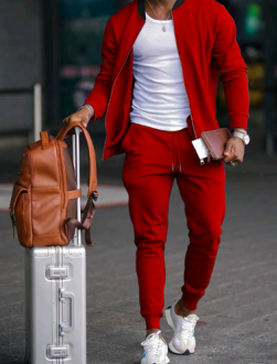 Survêtement athlétique pour homme, coloris Rouge