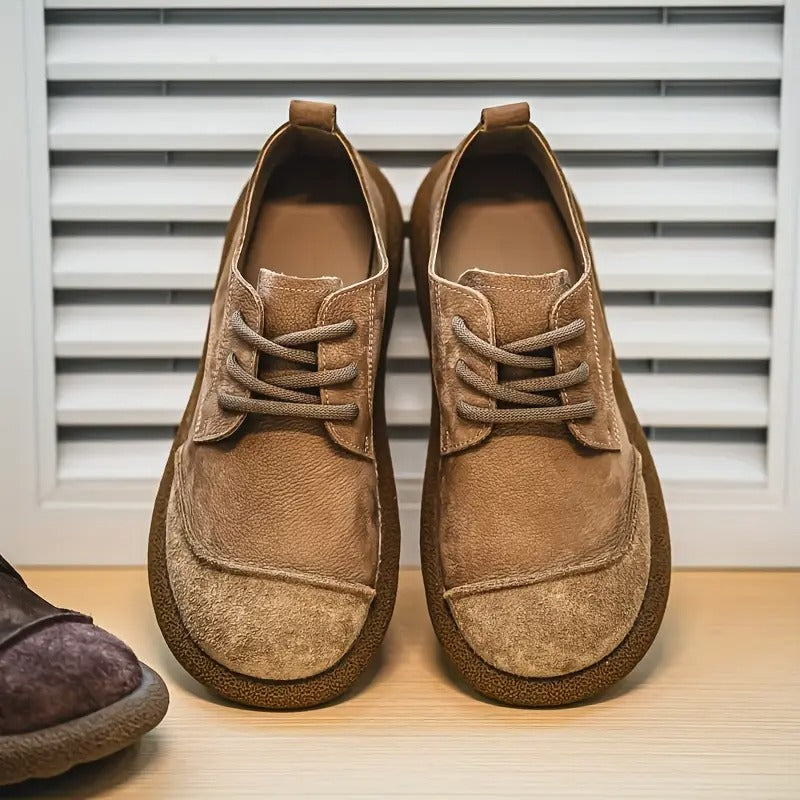 Chaussures Homme en Daim Rétro à Lacets, coloris Kaki