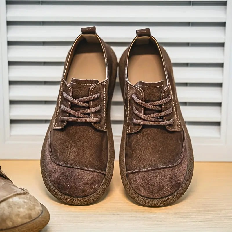 Chaussures Homme en Daim Rétro à Lacets, coloris Brun
