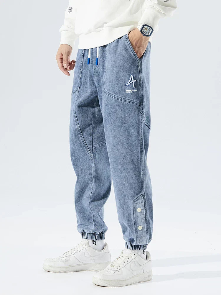 Jean homme taille élastique, coloris Bleu