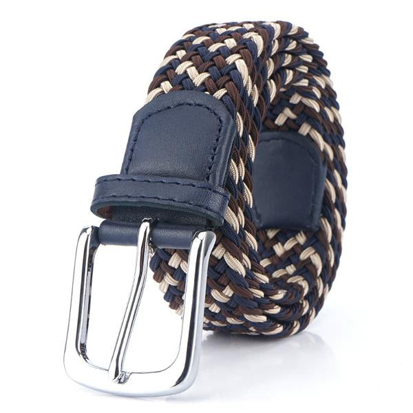 Ceinture Tressée Homme, coloris Bleu foncé et café