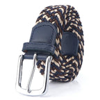 Ceinture Tressée Homme, coloris Bleu foncé et café