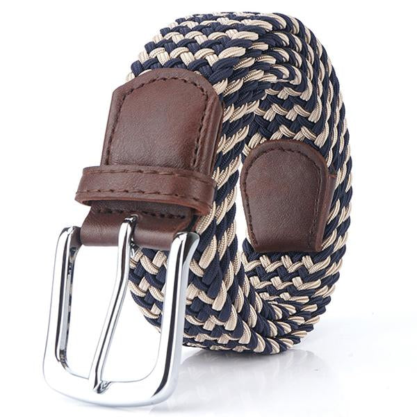 Ceinture Tressée Homme, coloris Bleu foncé et kaki