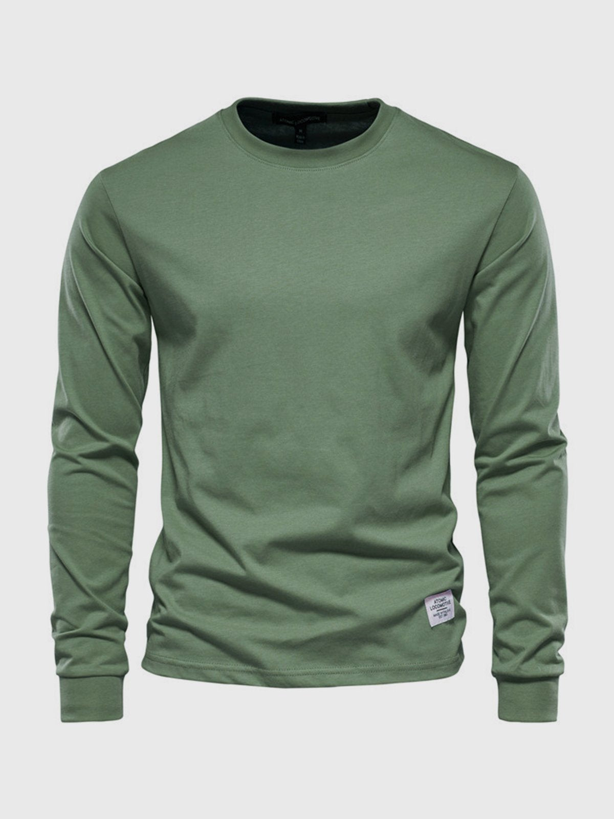 T-Shirt Homme Manches Longues en Coton, coloris Vert