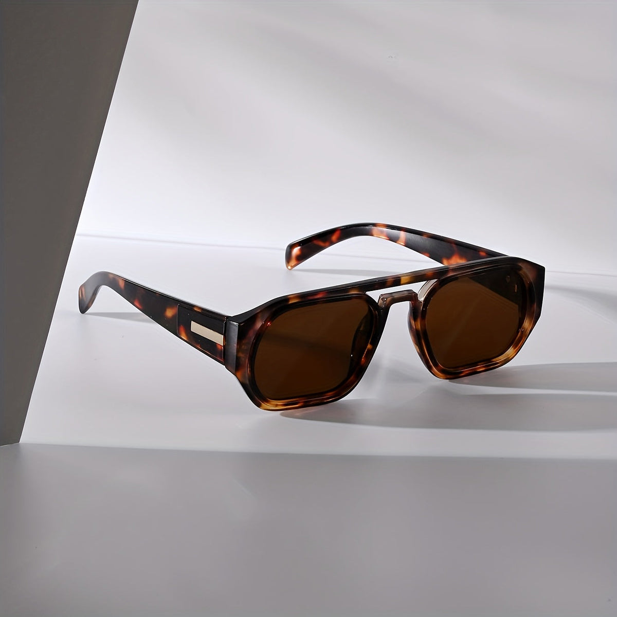 Lunettes à double pont pour hommes, variante Brun écaille