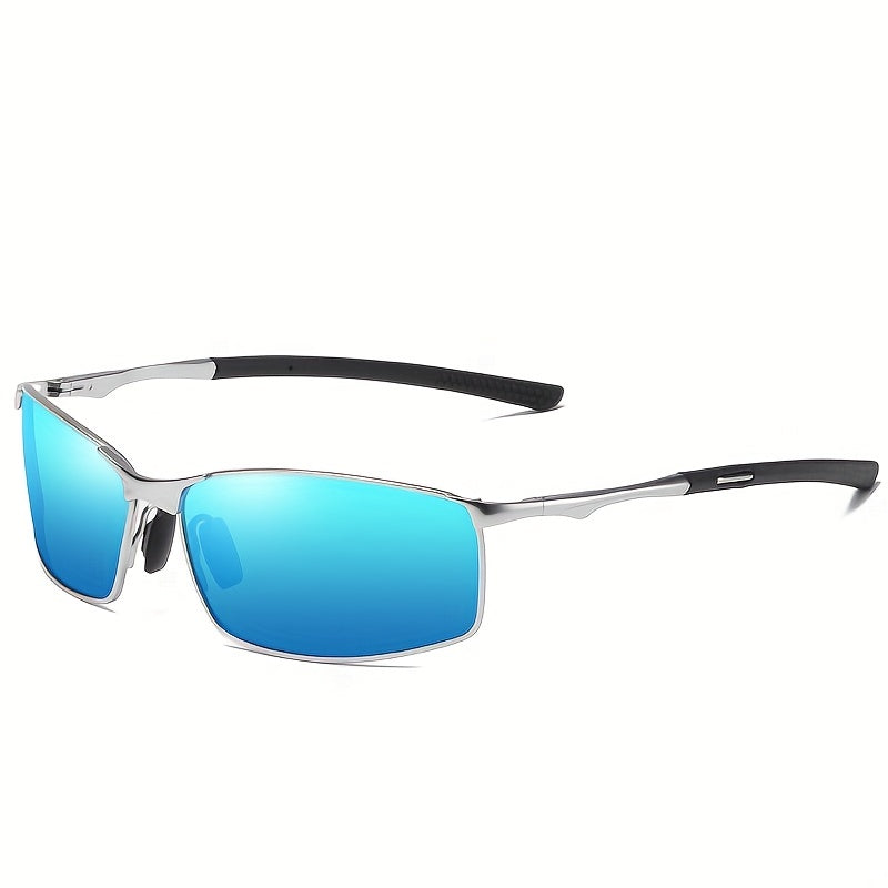 Lunettes de soleil homme à monture fine, coloris Bleu