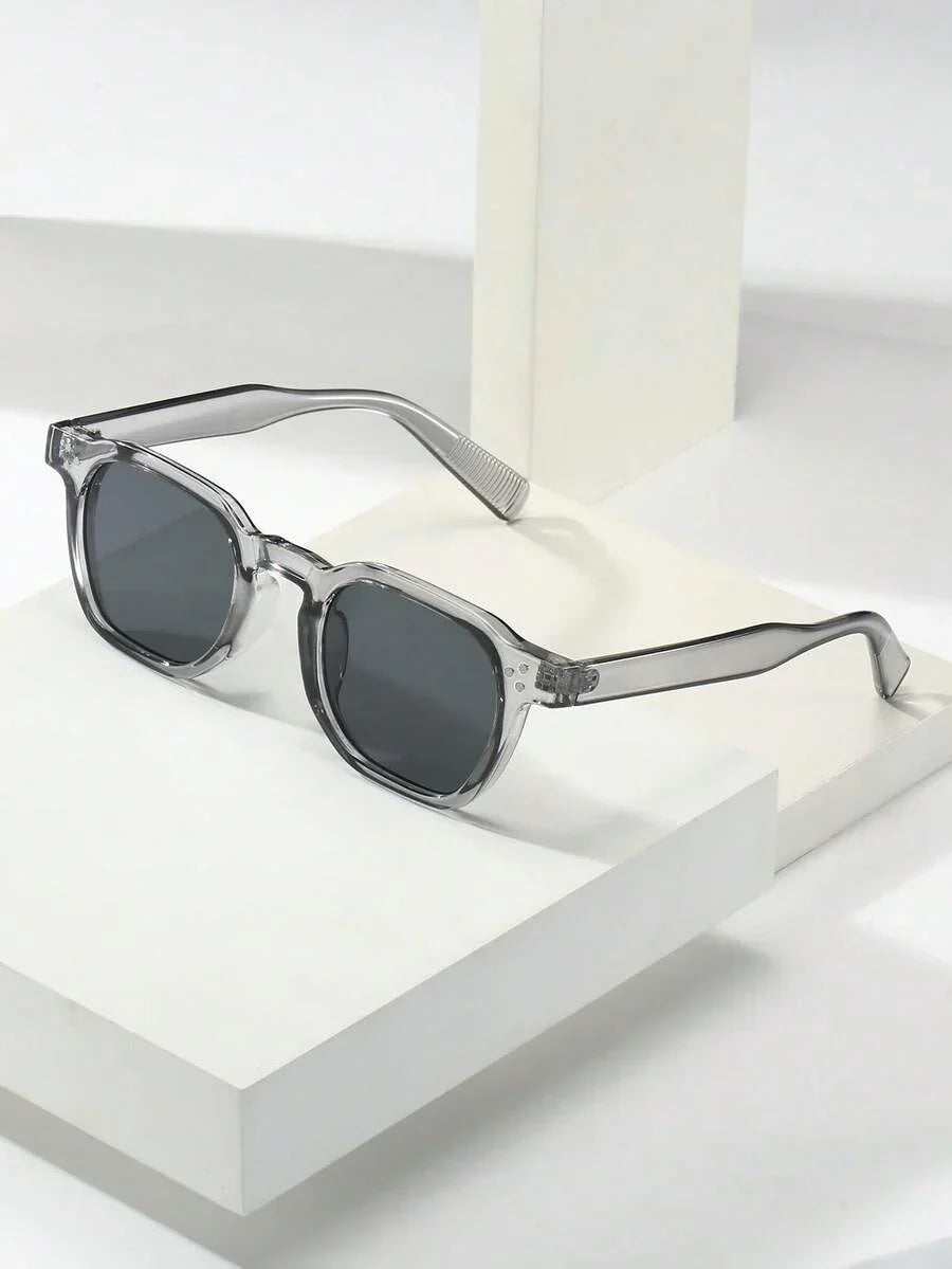Lunettes de soleil homme à monture octogonale, coloris Gris