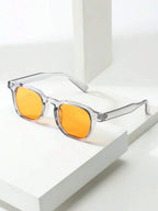 Lunettes de soleil homme à monture octogonale, coloris Gris/Orange