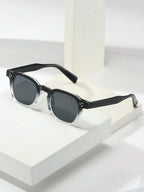 Lunettes de soleil homme à monture octogonale, coloris Noir/Gris