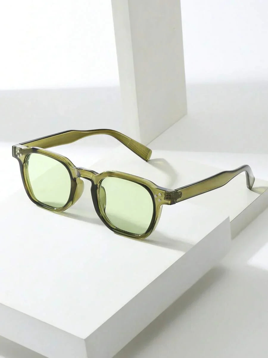 Lunettes de soleil homme à monture octogonale, coloris Vert