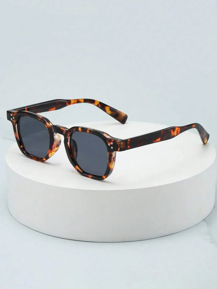 Lunettes de soleil homme à monture ronde, variante Tortue/Gris
