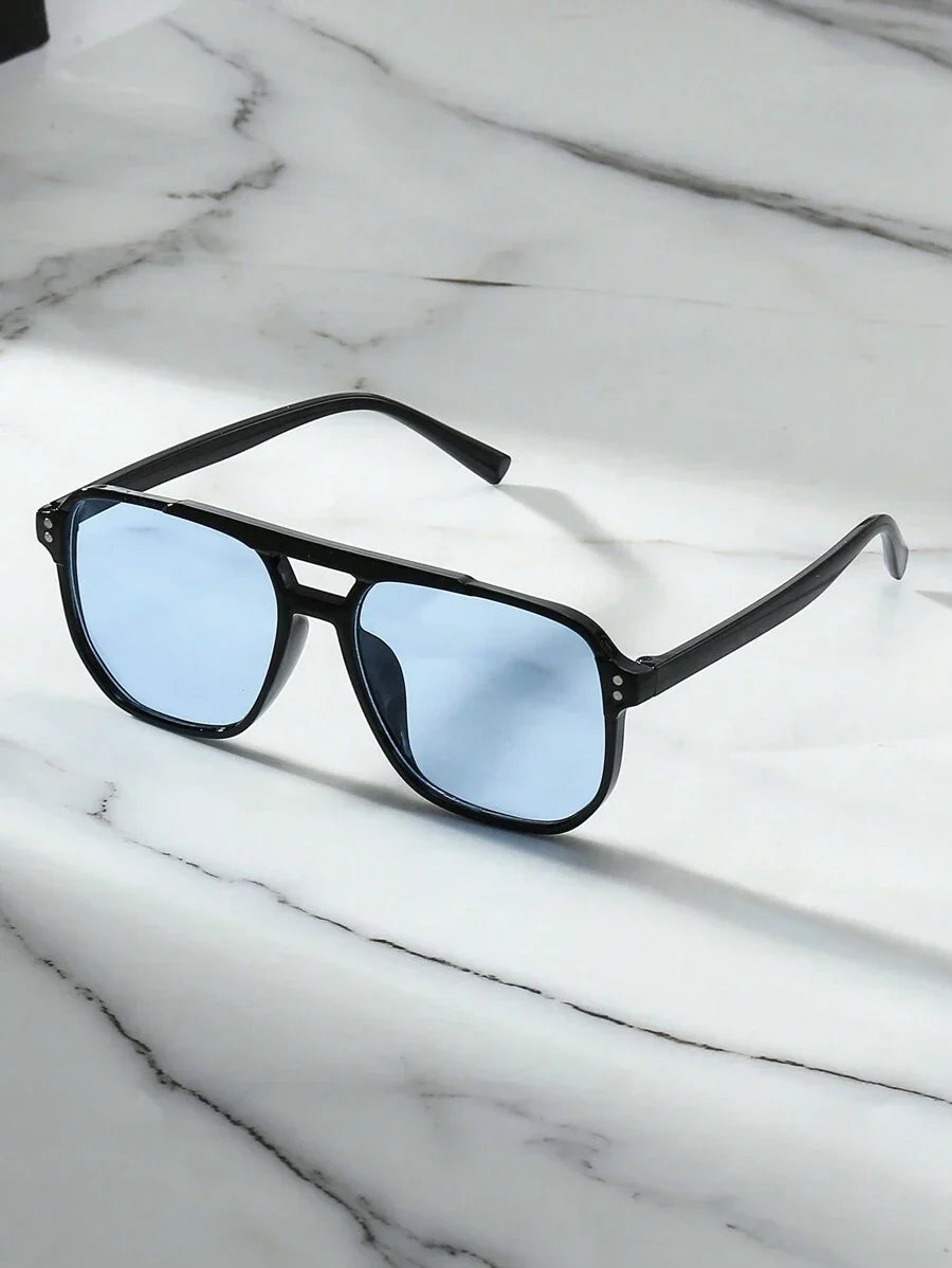 Lunettes de soleil homme à pont clé, coloris Bleu Royal